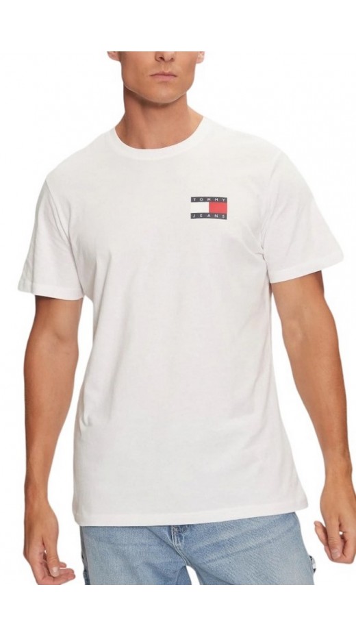 TOMMY JEANS SLIM ESSENTIAL FLAG TEE T-SHIRT ΜΠΛΟΥΖΑ ΑΝΔΡΙΚΗ WHITE