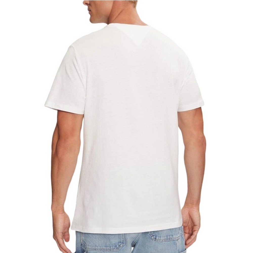 TOMMY JEANS SLIM ESSENTIAL FLAG TEE T-SHIRT ΜΠΛΟΥΖΑ ΑΝΔΡΙΚΗ WHITE