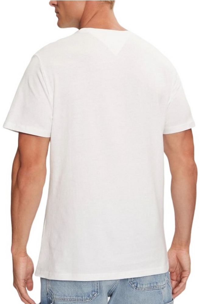 TOMMY JEANS SLIM ESSENTIAL FLAG TEE T-SHIRT ΜΠΛΟΥΖΑ ΑΝΔΡΙΚΗ WHITE