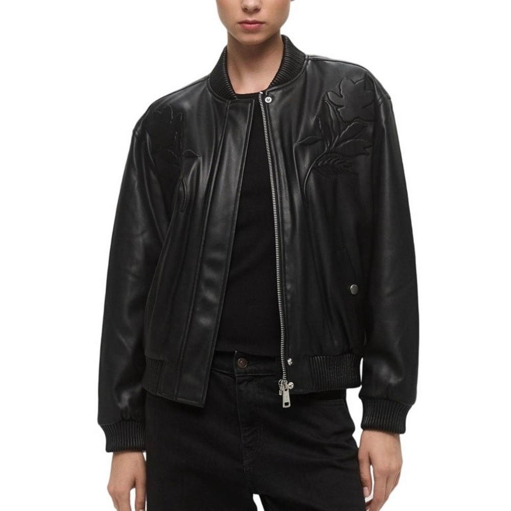 GUESS DAMIENNE EMBRO PU BOMBER ΜΠΟΥΦΑΝ ΓΥΝΑΙΚΕΙΟ BLACK