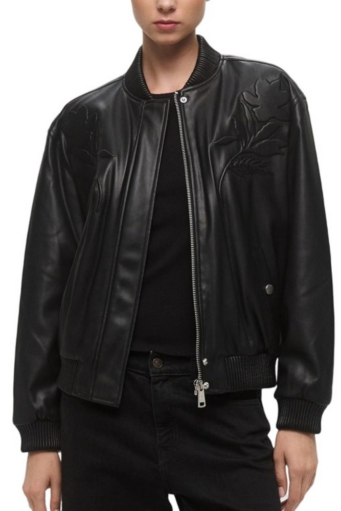 GUESS DAMIENNE EMBRO PU BOMBER ΜΠΟΥΦΑΝ ΓΥΝΑΙΚΕΙΟ BLACK