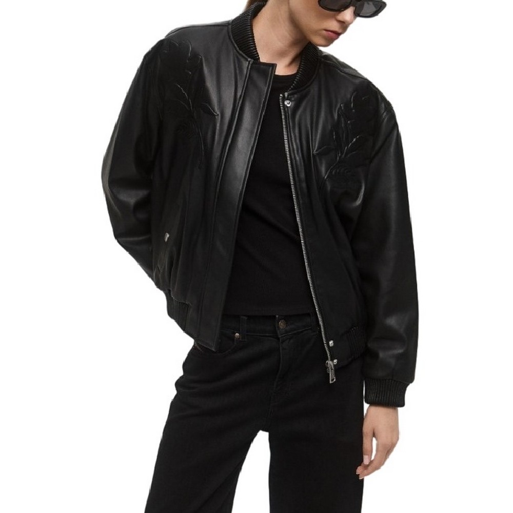 GUESS DAMIENNE EMBRO PU BOMBER ΜΠΟΥΦΑΝ ΓΥΝΑΙΚΕΙΟ BLACK