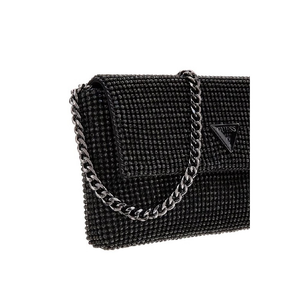 GUESS ZALINA FLAP CLUTCH ΤΣΑΝΤΑ ΓΥΝΑΙΚΕΙΑ BLACK