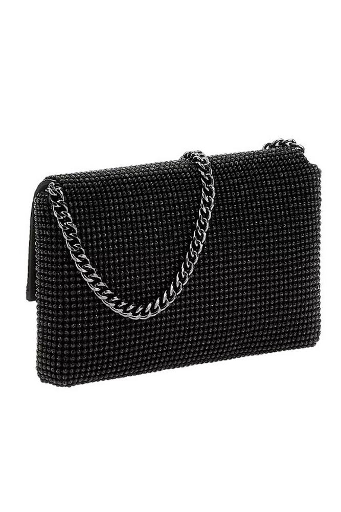 GUESS ZALINA FLAP CLUTCH ΤΣΑΝΤΑ ΓΥΝΑΙΚΕΙΑ BLACK