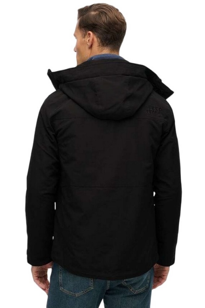 SUPERDRY D1 SDSW HOOD ULTIMATE EMB WINDBREAKER ΜΠΟΥΦΑΝ ΑΝΔΡΙΚΟ BLACK