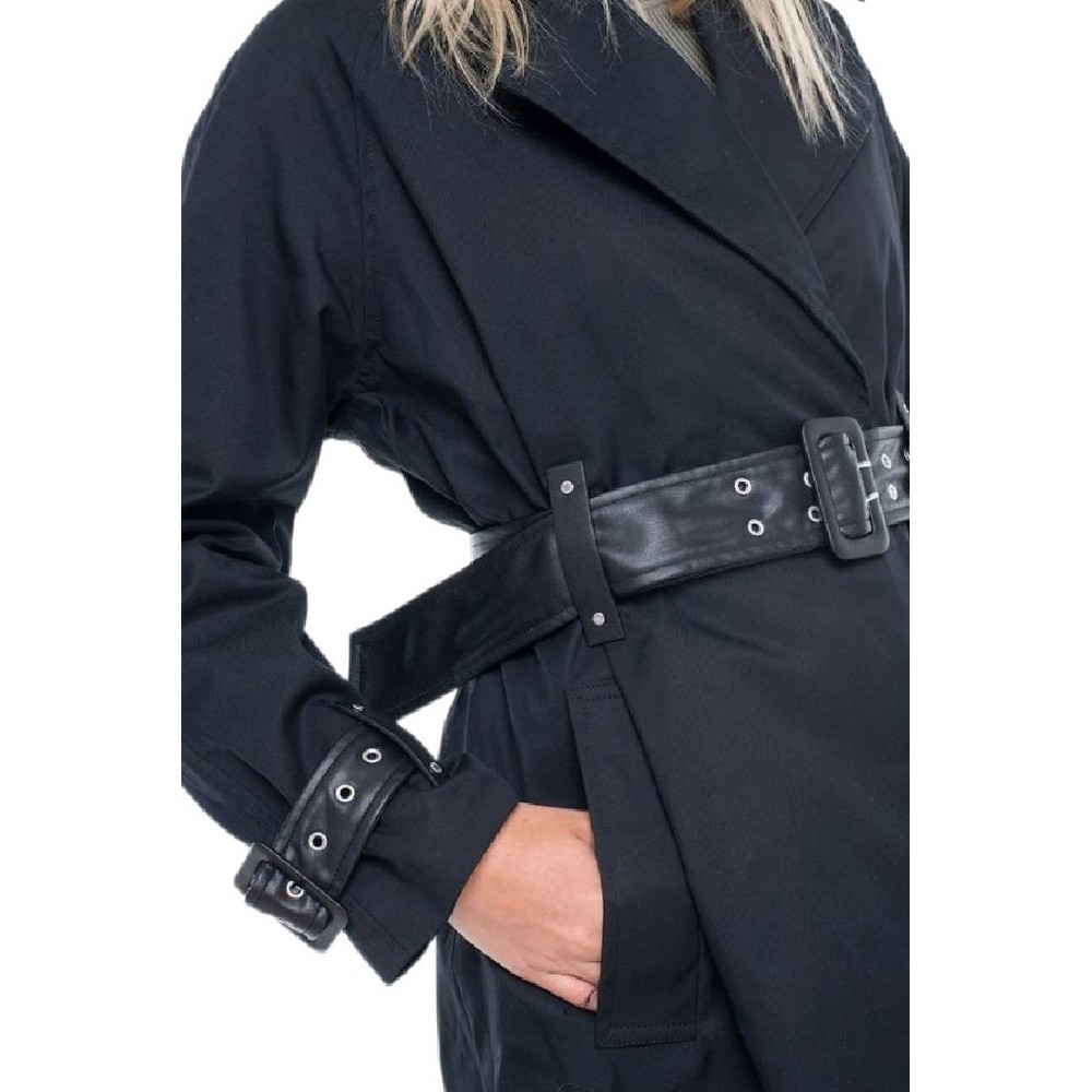 GUESS RAPHAELLE PU BELT TRENCH ΚΑΠΑΡΝΤΙΝΑ ΓΥΝΑΙΚΕΙΟ BLACK