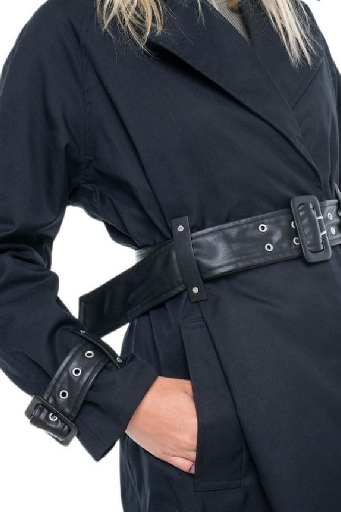 GUESS RAPHAELLE PU BELT TRENCH ΚΑΠΑΡΝΤΙΝΑ ΓΥΝΑΙΚΕΙΟ BLACK