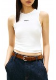 TOMMY JEANS SLIM SCRIPT LABEL TANK ΤΟΠ ΓΥΝΑΙΚΕΙΟ ECRU