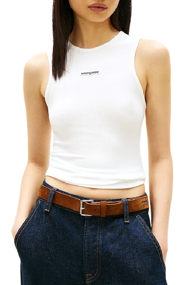 TOMMY JEANS SLIM SCRIPT LABEL TANK ΤΟΠ ΓΥΝΑΙΚΕΙΟ ECRU