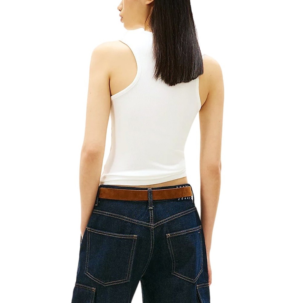 TOMMY JEANS SLIM SCRIPT LABEL TANK ΤΟΠ ΓΥΝΑΙΚΕΙΟ ECRU