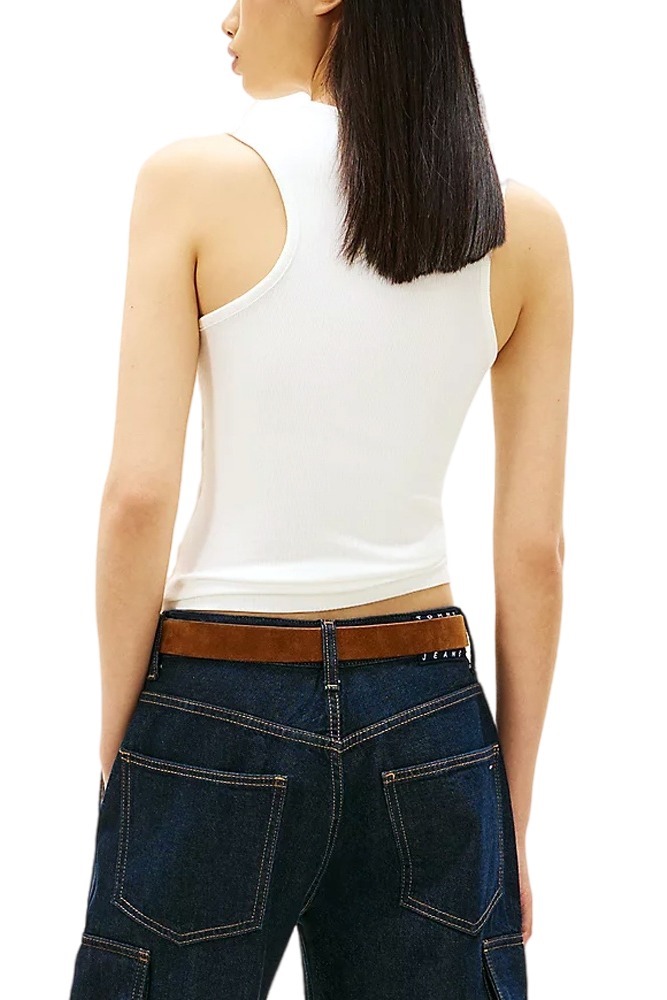 TOMMY JEANS SLIM SCRIPT LABEL TANK ΤΟΠ ΓΥΝΑΙΚΕΙΟ ECRU