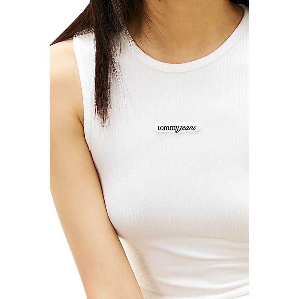 TOMMY JEANS SLIM SCRIPT LABEL TANK ΤΟΠ ΓΥΝΑΙΚΕΙΟ ECRU
