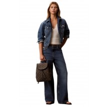 CALVIN KLEIN EMBLEM AOP JACQUARD BACKPACK ΤΣΑΝΤΑ ΓΥΝΑΙΚΕΙΑ BLACK/BROWN