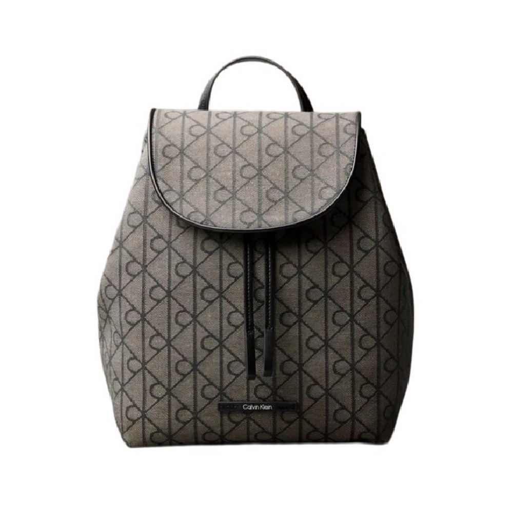 CALVIN KLEIN EMBLEM AOP JACQUARD BACKPACK ΤΣΑΝΤΑ ΓΥΝΑΙΚΕΙΑ BLACK/BROWN