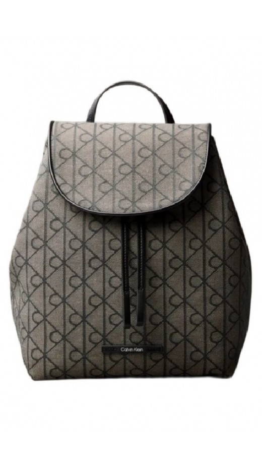 CALVIN KLEIN EMBLEM AOP JACQUARD BACKPACK ΤΣΑΝΤΑ ΓΥΝΑΙΚΕΙΑ BLACK/BROWN