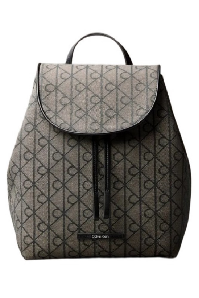CALVIN KLEIN EMBLEM AOP JACQUARD BACKPACK ΤΣΑΝΤΑ ΓΥΝΑΙΚΕΙΑ BLACK/BROWN