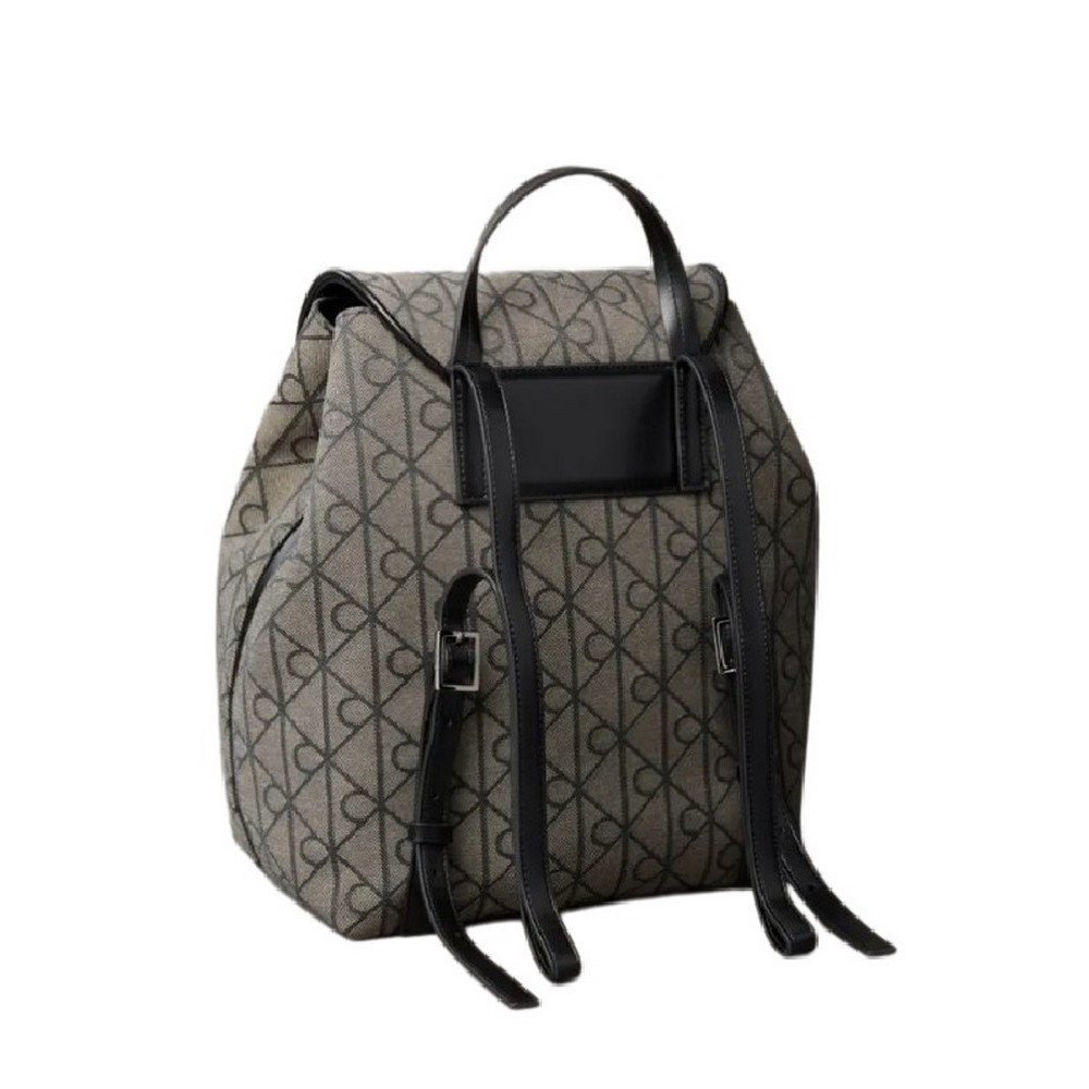 CALVIN KLEIN EMBLEM AOP JACQUARD BACKPACK ΤΣΑΝΤΑ ΓΥΝΑΙΚΕΙΑ BLACK/BROWN