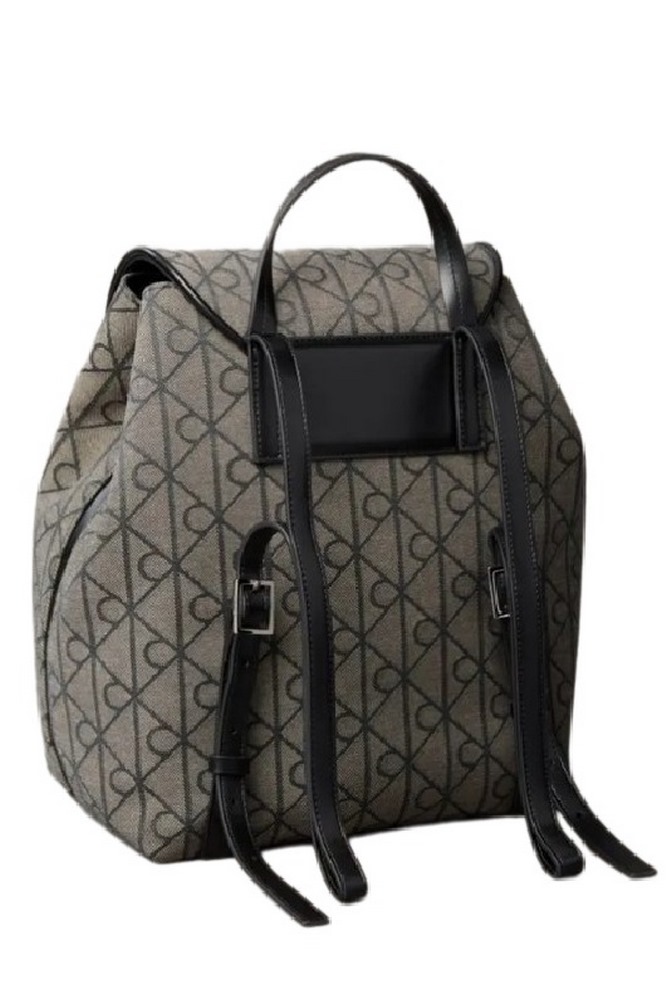 CALVIN KLEIN EMBLEM AOP JACQUARD BACKPACK ΤΣΑΝΤΑ ΓΥΝΑΙΚΕΙΑ BLACK/BROWN