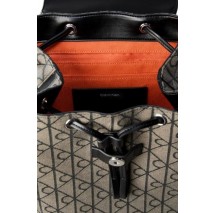 CALVIN KLEIN EMBLEM AOP JACQUARD BACKPACK ΤΣΑΝΤΑ ΓΥΝΑΙΚΕΙΑ BLACK/BROWN