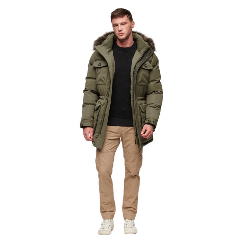 SUPERDRY D2 OVIN CHINOOK FAUX FUR PARKA ΜΠΟΥΦΑΝ ΑΝΔΡΙΚΟ KHAKI