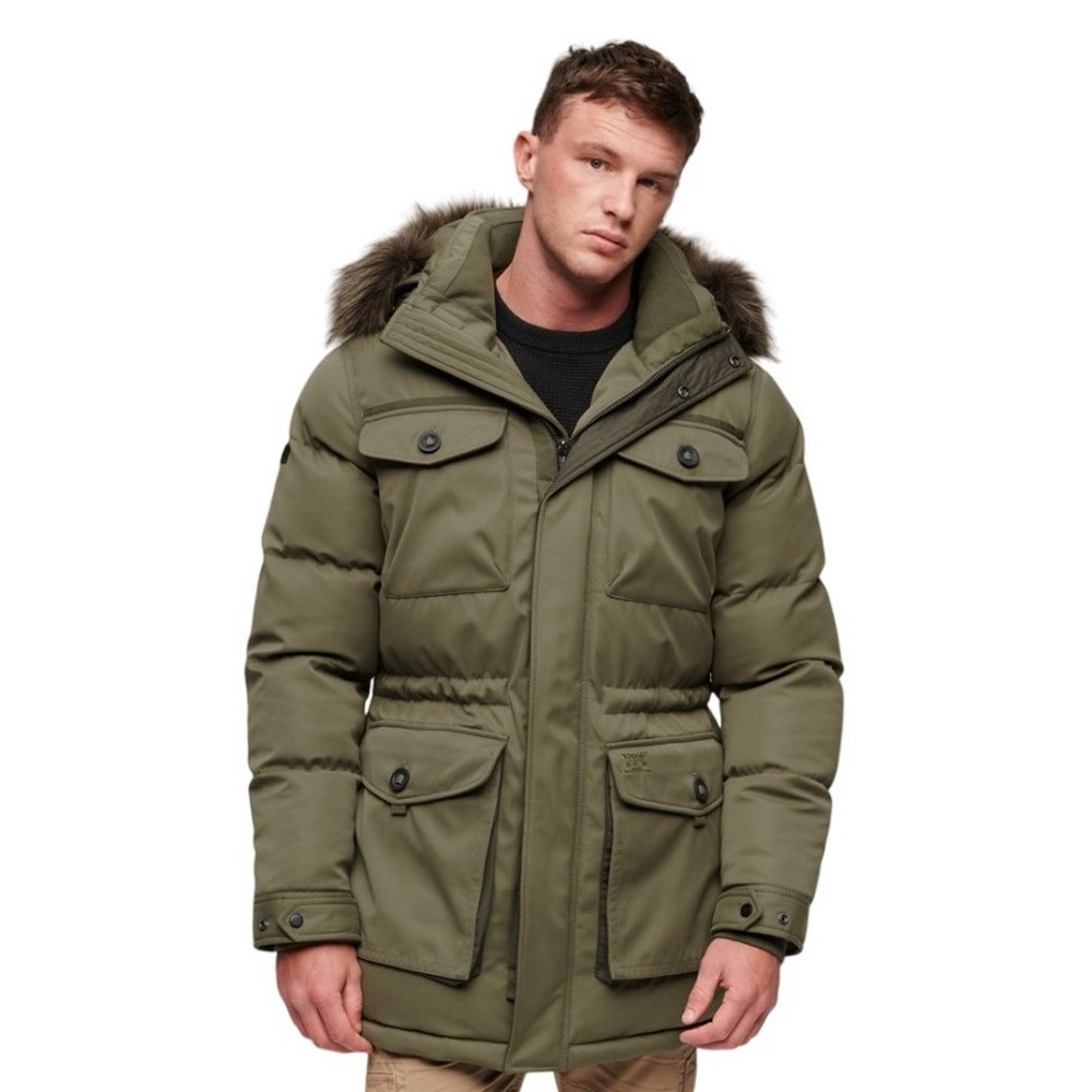 SUPERDRY D2 OVIN CHINOOK FAUX FUR PARKA ΜΠΟΥΦΑΝ ΑΝΔΡΙΚΟ KHAKI