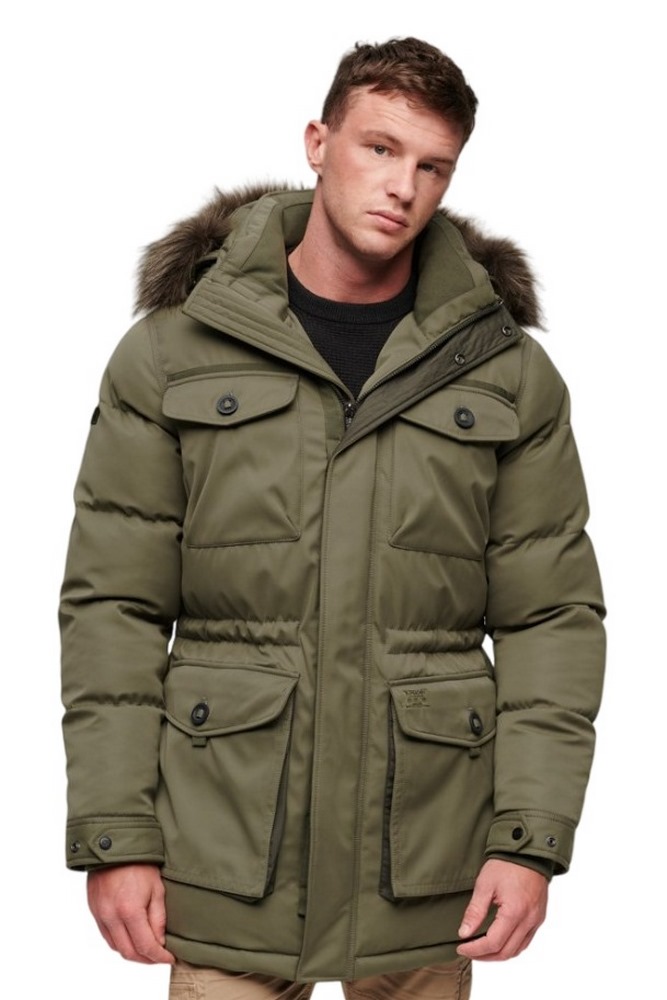 SUPERDRY D2 OVIN CHINOOK FAUX FUR PARKA ΜΠΟΥΦΑΝ ΑΝΔΡΙΚΟ KHAKI