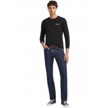 GUESS JEANS  LS CN SLIM AMERICAN TR TEE ΜΠΛΟΥΖΑ ΑΝΔΡΙΚΗ BLACK
