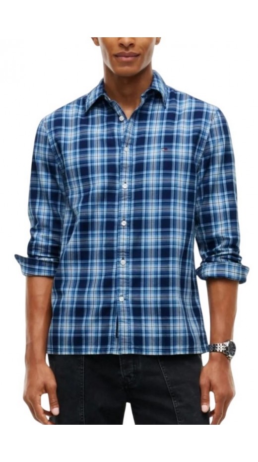 TOMMY JEANS REG DOBBY CHECK SHIRT EXT ΠΟΥΚΑΜΙΣΟ ΑΝΔΡΙΚΟ BLUE
