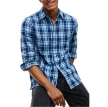 TOMMY JEANS REG DOBBY CHECK SHIRT EXT ΠΟΥΚΑΜΙΣΟ ΑΝΔΡΙΚΟ BLUE