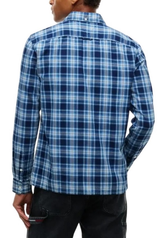 TOMMY JEANS REG DOBBY CHECK SHIRT EXT ΠΟΥΚΑΜΙΣΟ ΑΝΔΡΙΚΟ BLUE