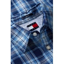 TOMMY JEANS REG DOBBY CHECK SHIRT EXT ΠΟΥΚΑΜΙΣΟ ΑΝΔΡΙΚΟ BLUE
