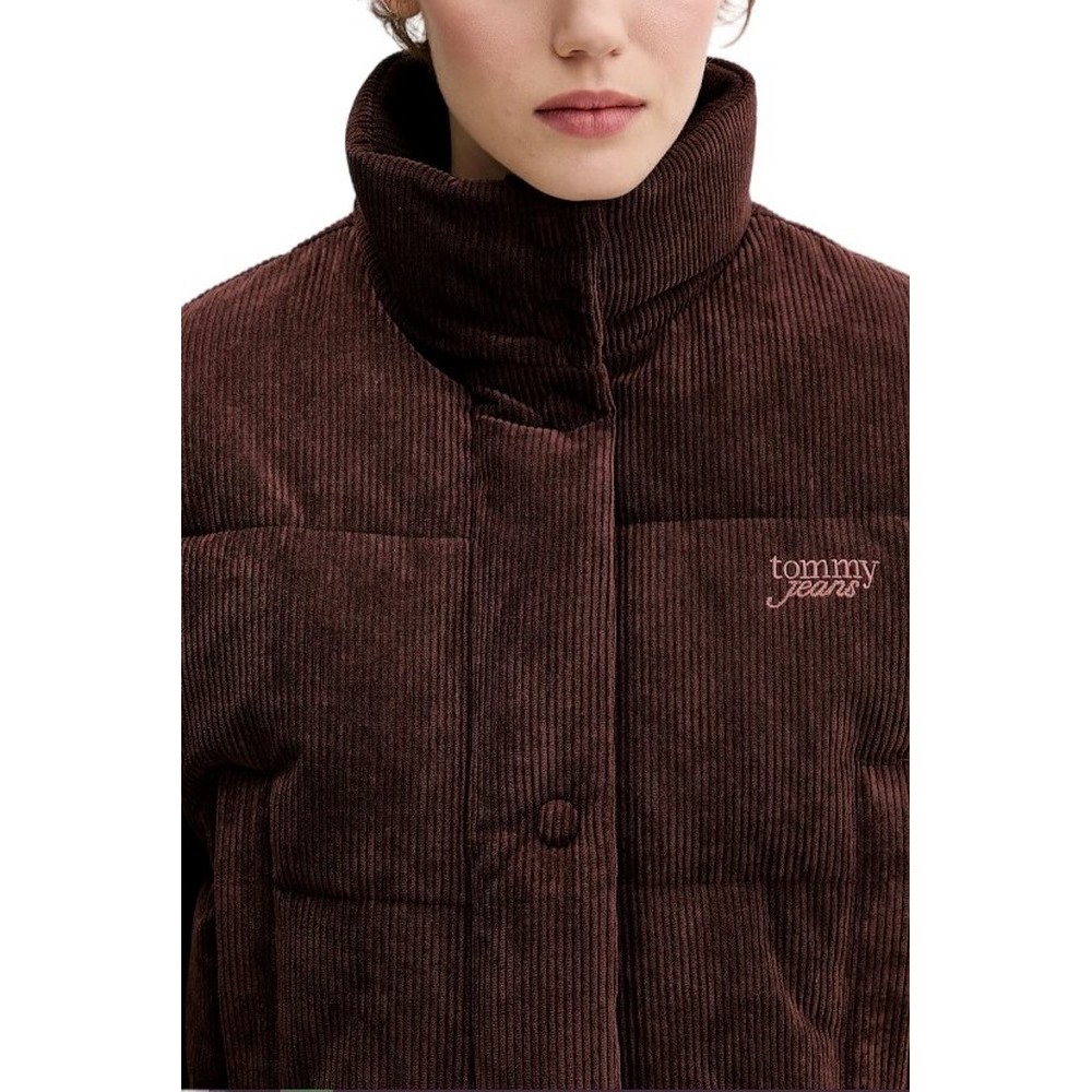 TOMMY JEANS CORD PUFFER JACKET EXT ΜΠΟΥΦΑΝ ΓΥΝΑΙΚΕΙΟ BROWN