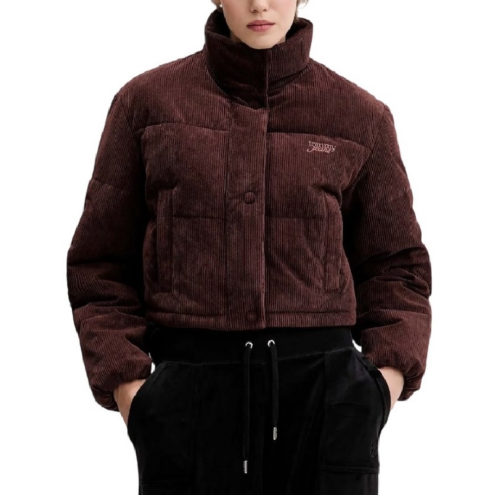 TOMMY JEANS CORD PUFFER JACKET EXT ΜΠΟΥΦΑΝ ΓΥΝΑΙΚΕΙΟ BROWN