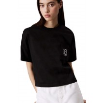CALVIN KLEIN JEANS BOXY CK CREST CROP POCKET TEE T-SHIRT ΜΠΛΟΥΖΑ ΓΥΝΑΙΚΕΙΑ BLACK