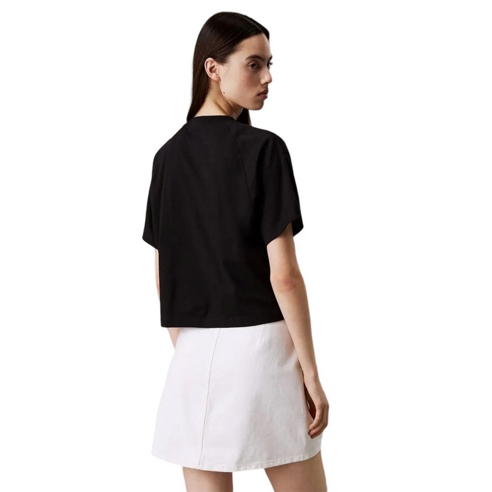 CALVIN KLEIN JEANS BOXY CK CREST CROP POCKET TEE T-SHIRT ΜΠΛΟΥΖΑ ΓΥΝΑΙΚΕΙΑ BLACK