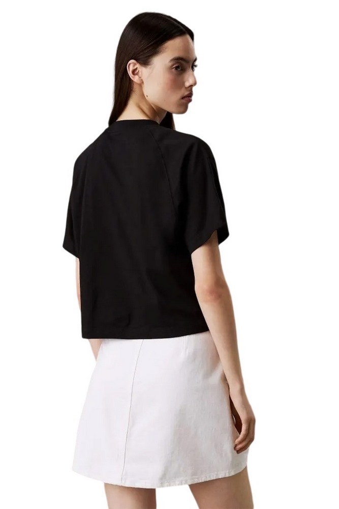 CALVIN KLEIN JEANS BOXY CK CREST CROP POCKET TEE T-SHIRT ΜΠΛΟΥΖΑ ΓΥΝΑΙΚΕΙΑ BLACK