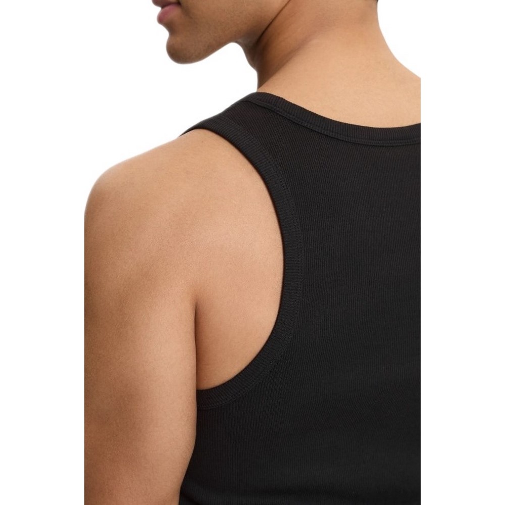 CALVIN KLEIN JEANS 2X2 RIB BADGE TANK TOP ΑΜΑΝΙΚΗ ΜΠΛΟΥΖΑ ΑΝΔΡΙΚΗ BLACK