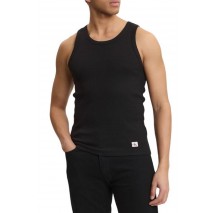 CALVIN KLEIN JEANS 2X2 RIB BADGE TANK TOP ΑΜΑΝΙΚΗ ΜΠΛΟΥΖΑ ΑΝΔΡΙΚΗ BLACK