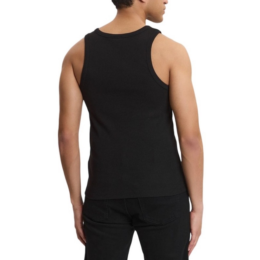 CALVIN KLEIN JEANS 2X2 RIB BADGE TANK TOP ΑΜΑΝΙΚΗ ΜΠΛΟΥΖΑ ΑΝΔΡΙΚΗ BLACK