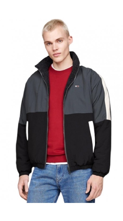 TOMMY HILFIGER TJM REVERSIBLE TEDDY JACKET ΜΠΟΥΦΑΝ ΑΝΔΡΙΚΟ BLACK