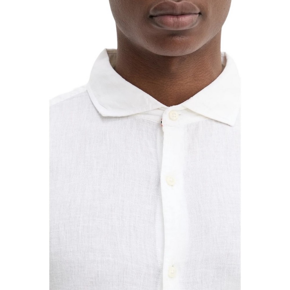 SUPERDRY D2 STUD VACATION LINEN SHIRT ΠΟΥΚΑΜΙΣΟ ΑΝΔΡΙΚΟ WHITE