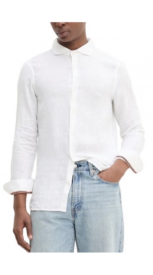 SUPERDRY D2 STUD VACATION LINEN SHIRT ΠΟΥΚΑΜΙΣΟ ΑΝΔΡΙΚΟ WHITE
