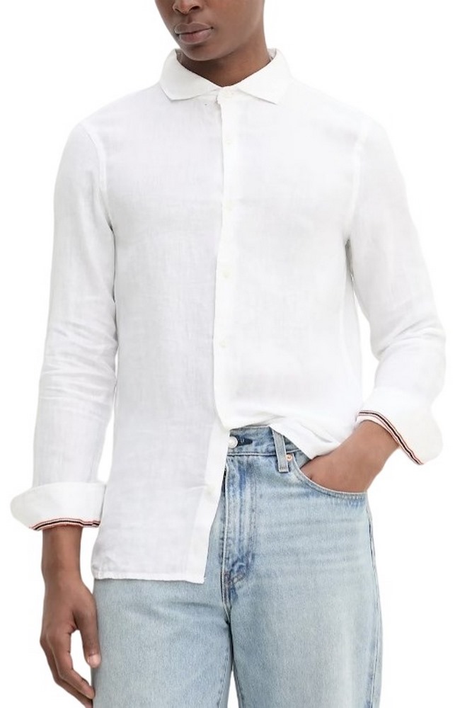 SUPERDRY D2 STUD VACATION LINEN SHIRT ΠΟΥΚΑΜΙΣΟ ΑΝΔΡΙΚΟ WHITE