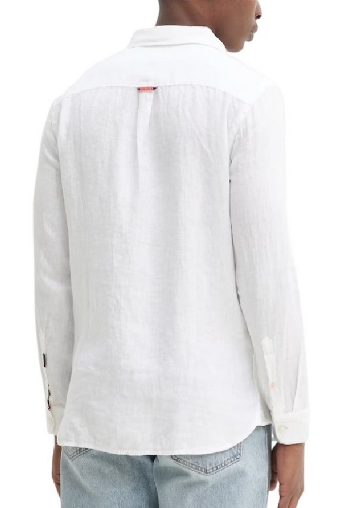 SUPERDRY D2 STUD VACATION LINEN SHIRT ΠΟΥΚΑΜΙΣΟ ΑΝΔΡΙΚΟ WHITE