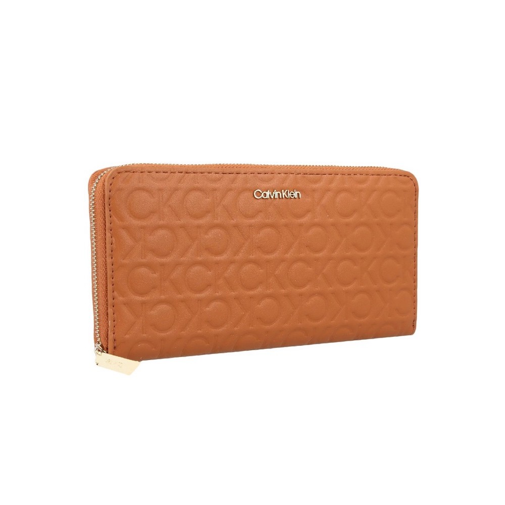 CALVIN KLEIN JEANS CK MUST Z/A WALLET LG EMBOSSED ΑΞΕΣΟΥΑΡ ΠΟΡΤΟΦΟΛΙ ΓΥΝΑΙΚΕΙΟ TAN