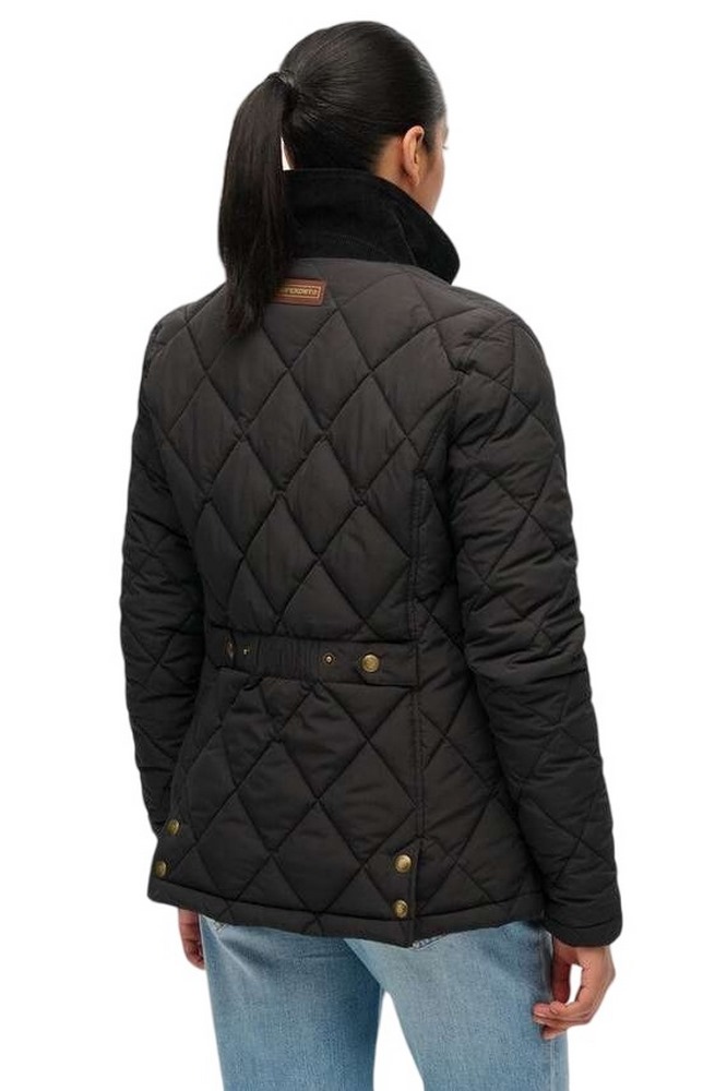 SUPERDRY D3 OVIN CORD TRIMMED LINER JACKET ΜΠΟΥΦΑΝ ΓΥΝΑΙΚΕΙΟ BLACK