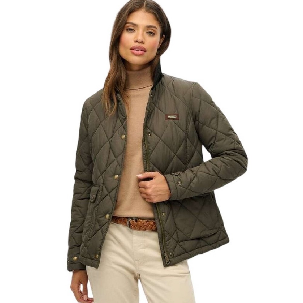 SUPERDRY D3 OVIN CORD TRIMMED LINER JACKET ΜΠΟΥΦΑΝ ΓΥΝΑΙΚΕΙΟ KHAKI