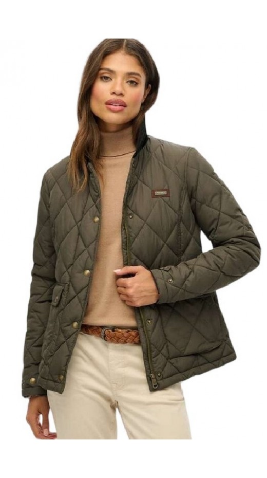 SUPERDRY D3 OVIN CORD TRIMMED LINER JACKET ΜΠΟΥΦΑΝ ΓΥΝΑΙΚΕΙΟ KHAKI
