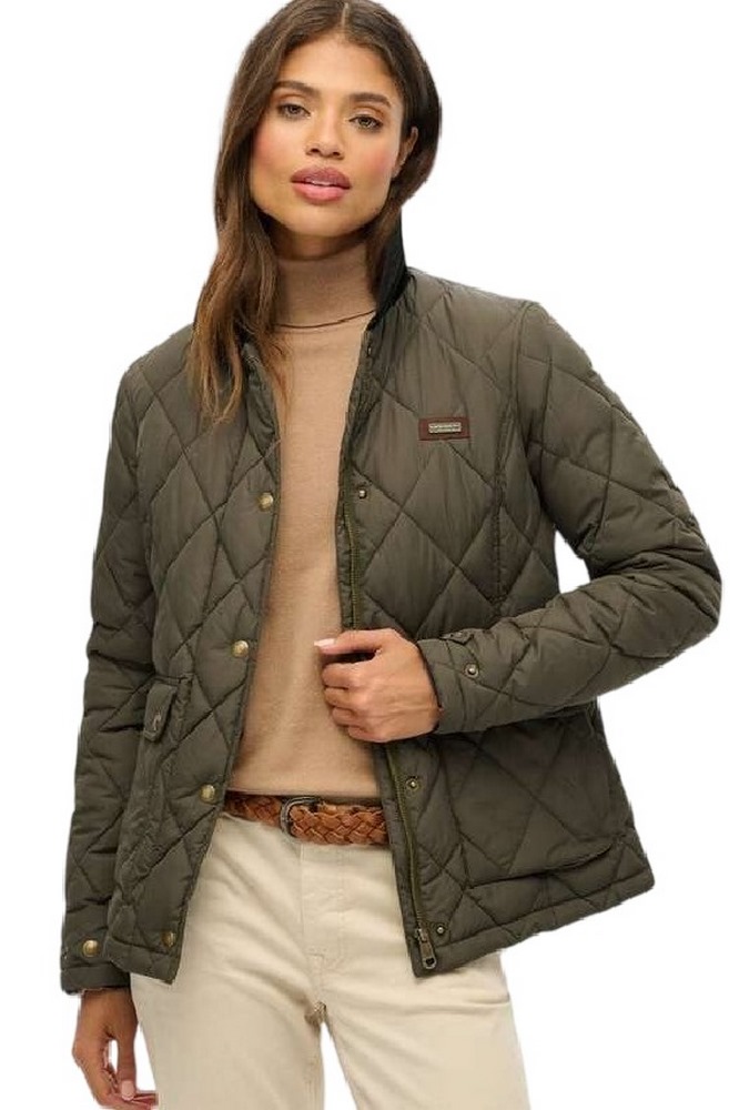 SUPERDRY D3 OVIN CORD TRIMMED LINER JACKET ΜΠΟΥΦΑΝ ΓΥΝΑΙΚΕΙΟ KHAKI