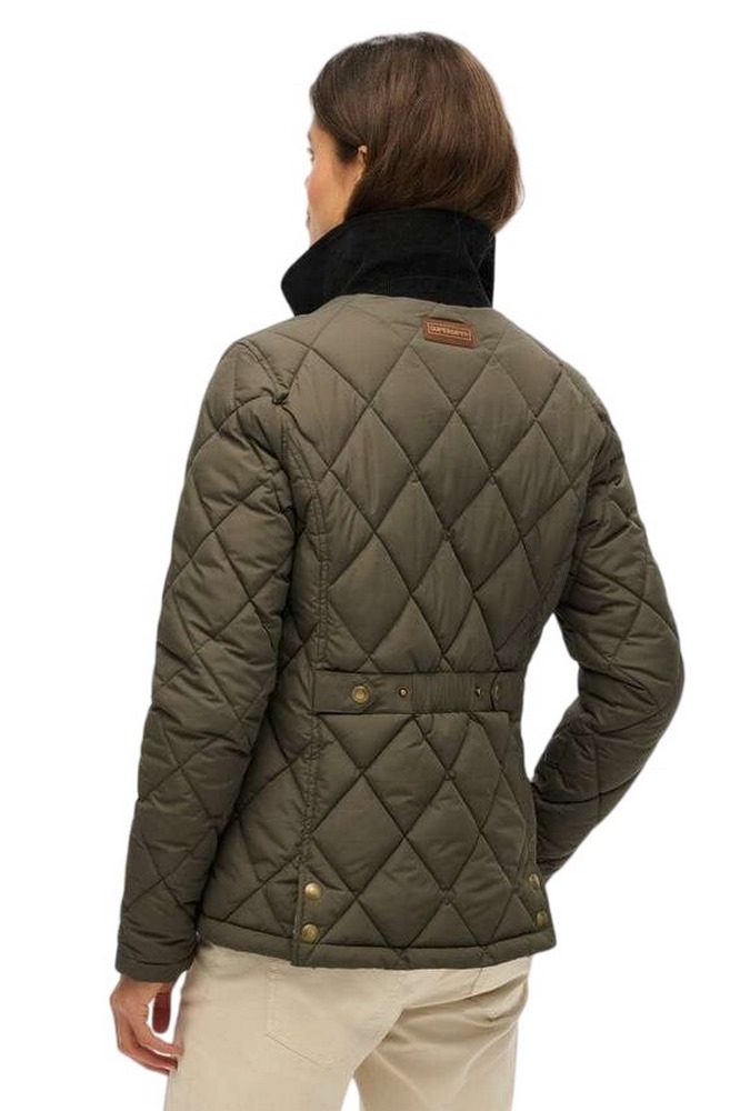 SUPERDRY D3 OVIN CORD TRIMMED LINER JACKET ΜΠΟΥΦΑΝ ΓΥΝΑΙΚΕΙΟ KHAKI